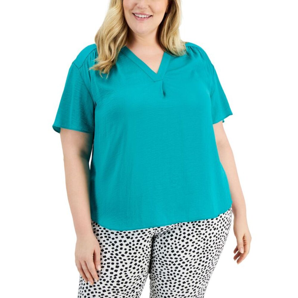 Alfani Plus Size V Neck Top